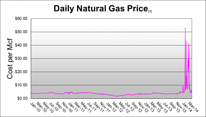 Daily Natural Gas Prices